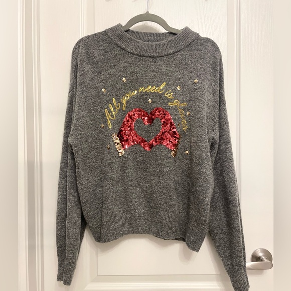 H&M Grey Sweater with Sequins - Picture 2 of 6